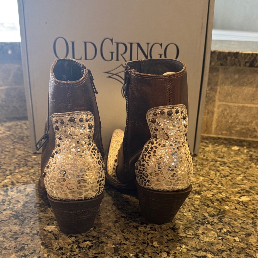 Old Gringo Women's Tan and Cream Ankle Booties - Picture 2 of 6